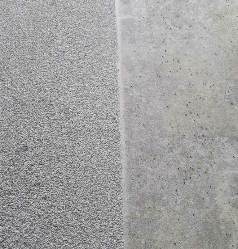 Bodenwerke Vorarlberg Kugelstrahlen Garage Vorher/Nachher
